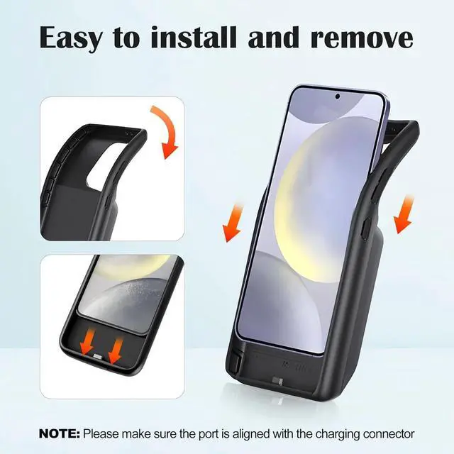 Alt view image 4 of 5 - Entronix Case Compatible with Galaxy S24 Plus - [10000mAh] Charging Powerbank Cover