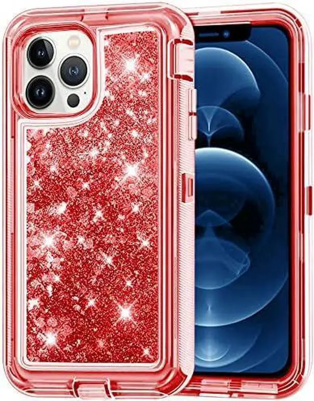 Alt view image 3 of 7 - Entronix Case Compatible with iPhone 12 Pro Max - Liquid Glitter Triple-Layer Heavy Duty Protection