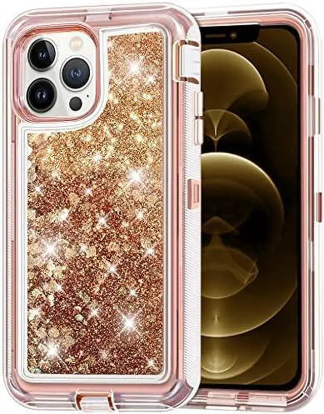 Alt view image 4 of 7 - Entronix Case Compatible with iPhone 12 Pro Max - Liquid Glitter Triple-Layer Heavy Duty Protection