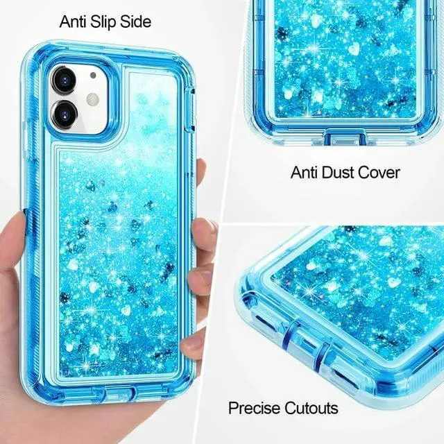 Alt view image 7 of 7 - Entronix Case Compatible with iPhone 12 Pro Max - Liquid Glitter Triple-Layer Heavy Duty Protection