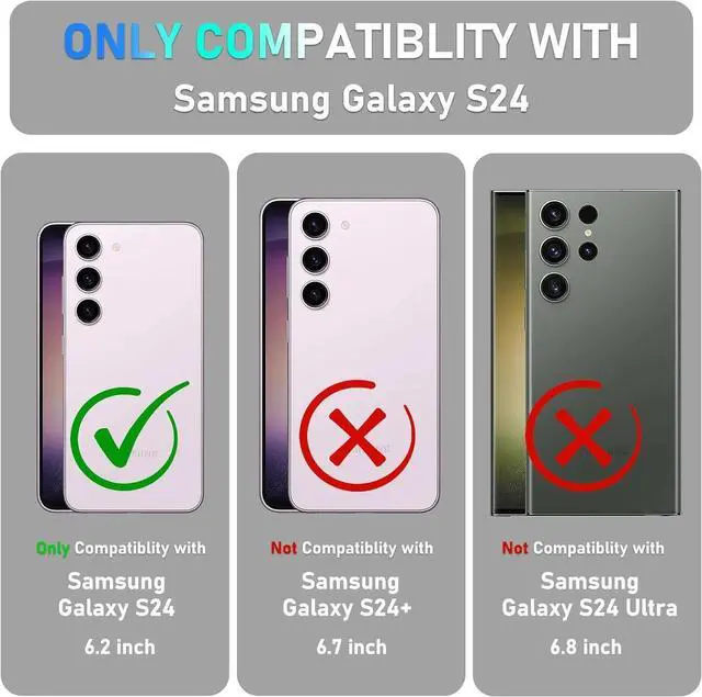 Alt view image 4 of 7 - Entronix Bundle Compatible with Galaxy S24 - Heavy Duty Case & 2 Clear Screen Protectors
