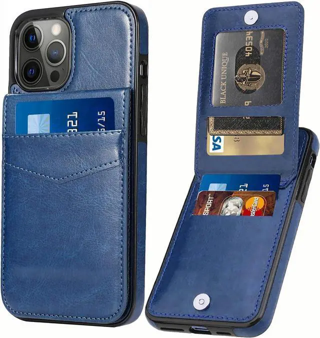 Alt view image 2 of 7 - Entronix Case Compatible with iPhone 14 Pro - [6 Slot Card Holder] Slim Leather Wallet