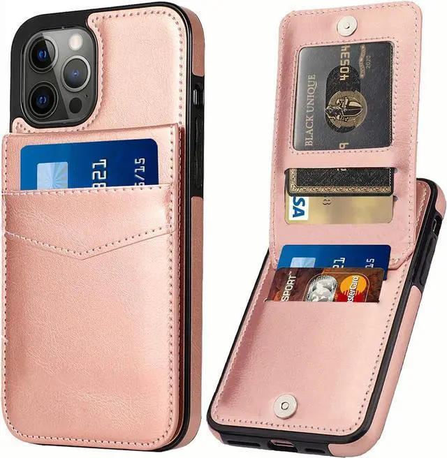 Alt view image 3 of 7 - Entronix Case Compatible with iPhone 14 Pro - [6 Slot Card Holder] Slim Leather Wallet