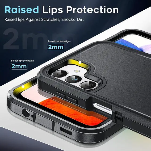 Alt view image 7 of 7 - Entronix Bundle Compatible with Galaxy S24 - Heavy Duty Case & 2 Clear Screen Protectors