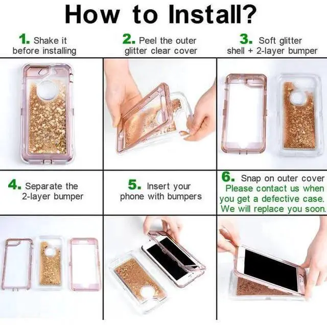 Alt view image 6 of 7 - Entronix Case Compatible with iPhone 14 Pro - Liquid Glitter Triple-Layer Heavy Duty Protection