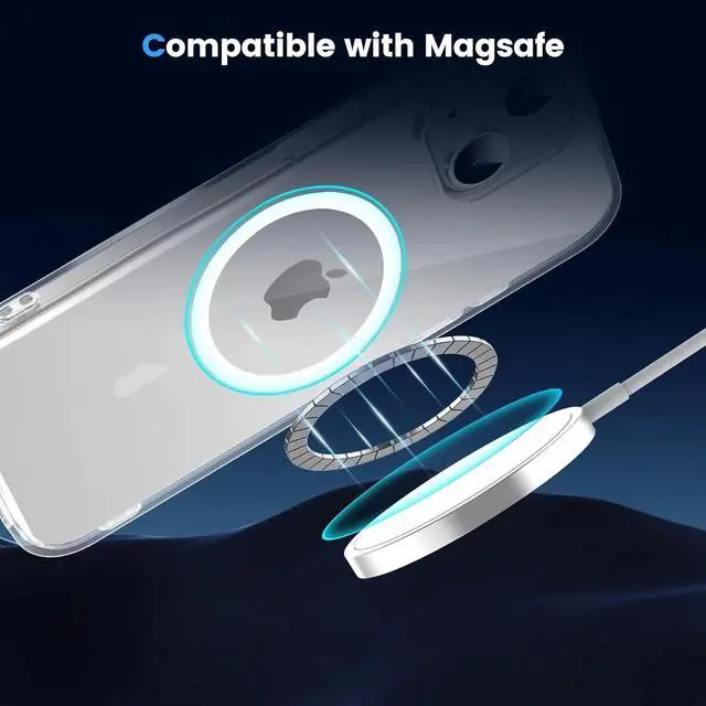 Alt view image 3 of 6 - Entronix [Magnetic] Case Compatible with iPhone 15 Plus - [Hard Back] Thick Clear