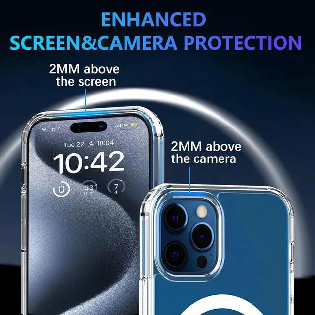 Alt view image 5 of 6 - Entronix [Magnetic] Case Compatible with iPhone X/XS - [Hard Back] Thick Clear