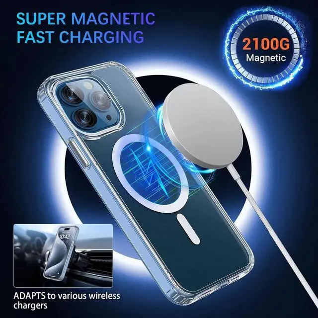 Alt view image 3 of 6 - Entronix [Magnetic] Case Compatible with iPhone X/XS - [Hard Back] Thick Clear