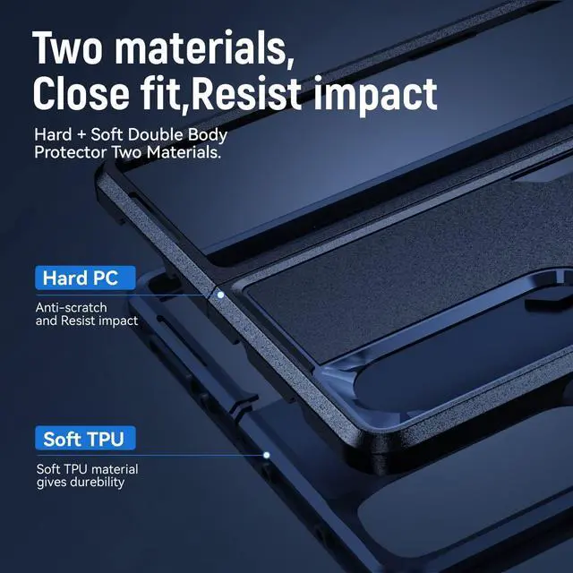 Alt view image 7 of 7 - Entronix Case Compatible with Galaxy Z Fold 6 - Soft-Touch Dual-Layer Sleek Cover