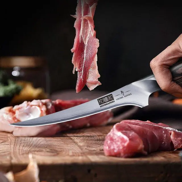 Alt view image 7 of 7 - HOSHANHO Fillet Knife 7 Inch, Super Sharp Boning Knife in High Carbon Steel AUS-10, Professional Japanese Fish Knife for Meat Poultry Cutting