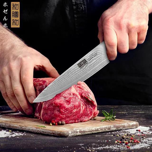 Alt view image 6 of 7 - HOSHANHO Damascus Chef Knife 8 Inch, Professional 67 Layers VG-10 Super Steel Kitchen Knife, Ultra Sharp Japanese Knife with Durable Ergonomic Olive Wood Handle