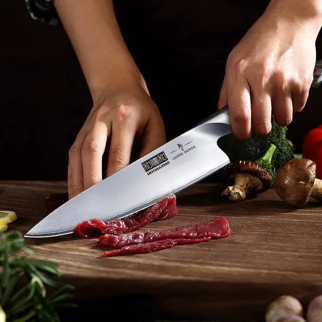 Alt view image 5 of 6 - HOSHANHO 3 Pieces Knife Set, Professional Japanese AUS-10 Stainless Steel Kitchen Knife Set, Ultra Sharp Chef Knives Sets with Ergonomic Pakkawood Handle
