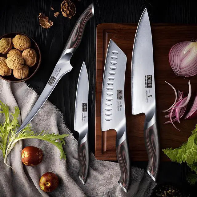Alt view image 6 of 7 - HOSHANHO 16-Piece Knife Set, Japanese AUS-10 Stainless Steel Kitchen Knife Set, Ultra Sharp Chef Knife Block Set with Sharpener