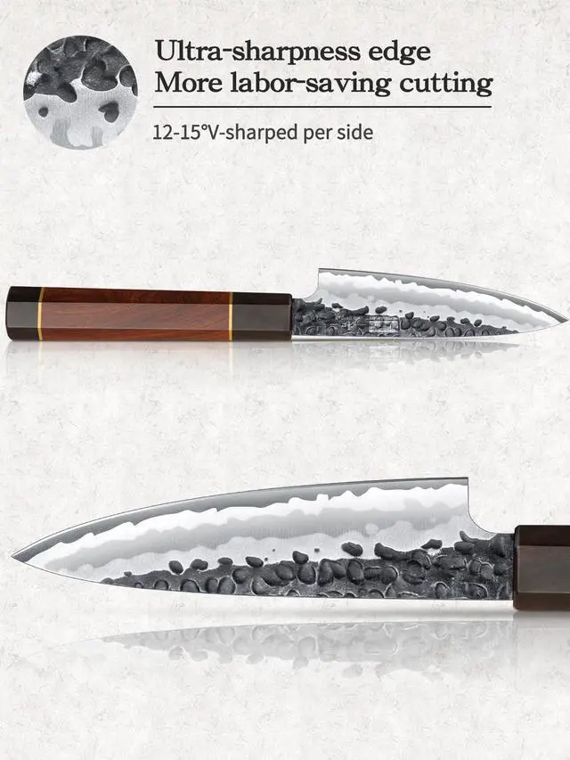 Alt view image 3 of 6 - HOSHANHO Paring Knife 3.75 Inch Peeling knife, Razor Sharp Japanese VG10 Steel Core Small Kitchen Knife, Hand Forged Fruit Knife for Peeling & Coring with Ergonomic Handle