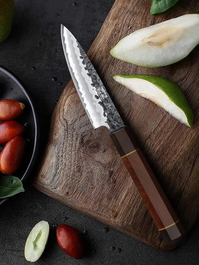 Alt view image 5 of 6 - HOSHANHO Paring Knife 3.75 Inch Peeling knife, Razor Sharp Japanese VG10 Steel Core Small Kitchen Knife, Hand Forged Fruit Knife for Peeling & Coring with Ergonomic Handle