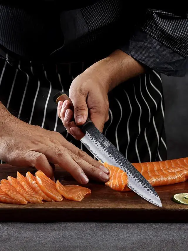 Alt view image 5 of 6 - HOSHANHO Sushi Knife 10 Inch, Hand Forged VG10 Super Steel Yanagiba, Japanese Sashimi Kitchen Chef Knife for Cutting Sushi & Fish Filleting