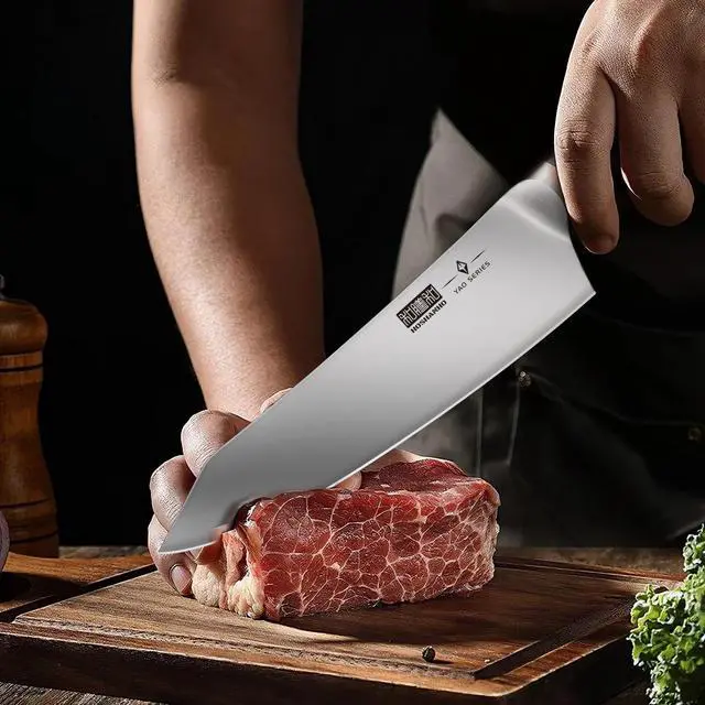 Alt view image 6 of 7 - HOSHANHO 16-Piece Kitchen Knife Set with Block, Powder Steel High Carbon Steel Knife Block Set, Ultra Sharp Professional Chef Knife Set with Sharpener