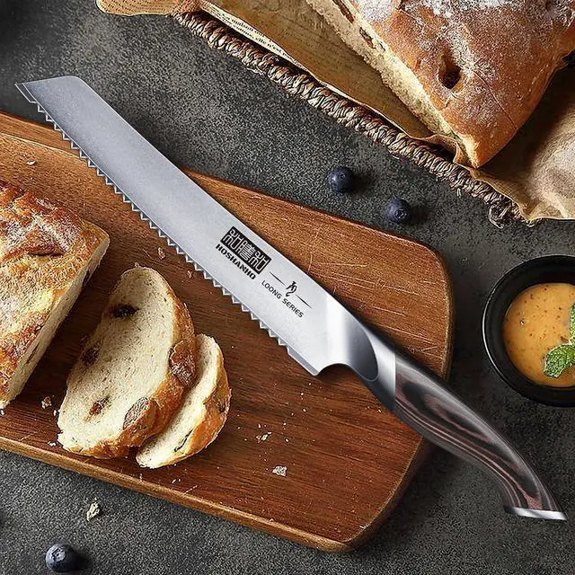 Alt view image 6 of 6 - HOSHANHO Bread Knife 8 inch, Japanese AUS-10 High Carbon Stainless Steel Serrated Bread Knife, Professional Bread Cutting Knife for Homemade Bread