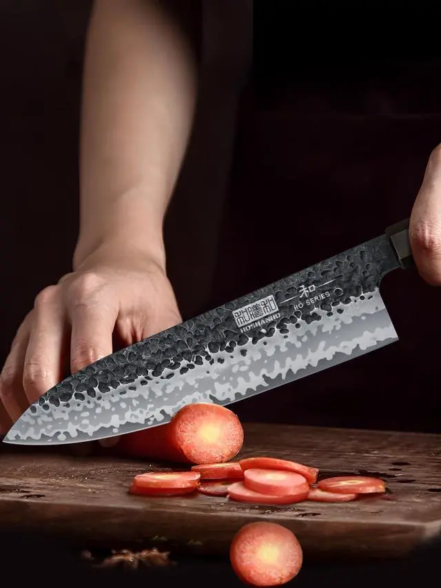 Alt view image 5 of 7 - HOSHANHO 8 Inch Japanese Gyuto Chef Knife, 7 Layers High Carbon Steel VG-10 Kitchen Knife, Professional Hand Forged Cooking Knife with Ergonomic Rosewood Handle