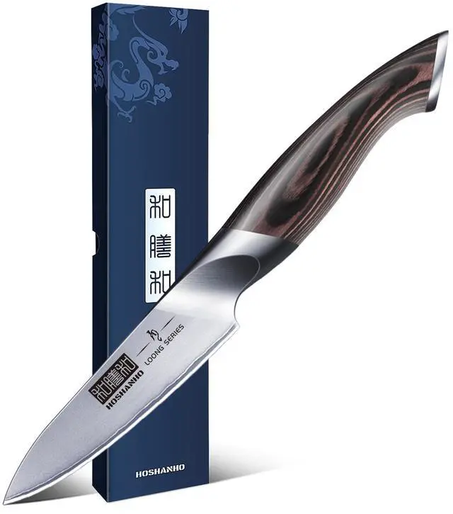 Main image of HOSHANHO 3.75 inch Paring Knife, Japanese AUS-10 High Carbon Stainless Steel Small Kitchen Knife, Ultra Sharp Fruit Knife with Ergonomic Pakkawood Handle