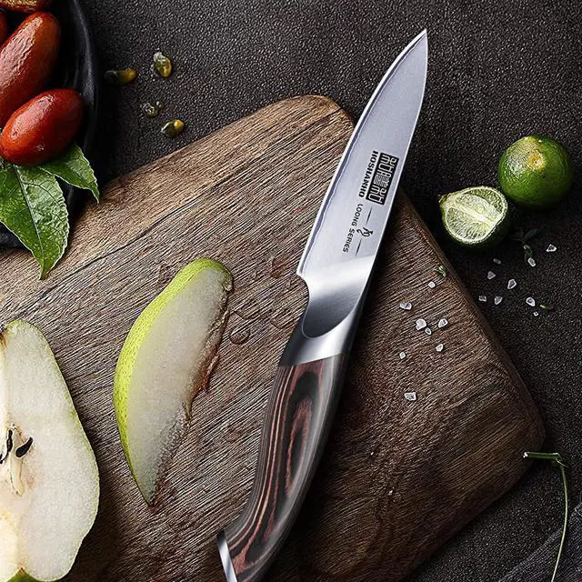 Alt view image 5 of 6 - HOSHANHO 3.75 inch Paring Knife, Japanese AUS-10 High Carbon Stainless Steel Small Kitchen Knife, Ultra Sharp Fruit Knife with Ergonomic Pakkawood Handle