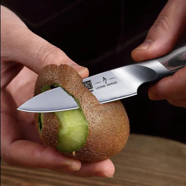 Alt view image 6 of 6 - HOSHANHO 3.75 inch Paring Knife, Japanese AUS-10 High Carbon Stainless Steel Small Kitchen Knife, Ultra Sharp Fruit Knife with Ergonomic Pakkawood Handle