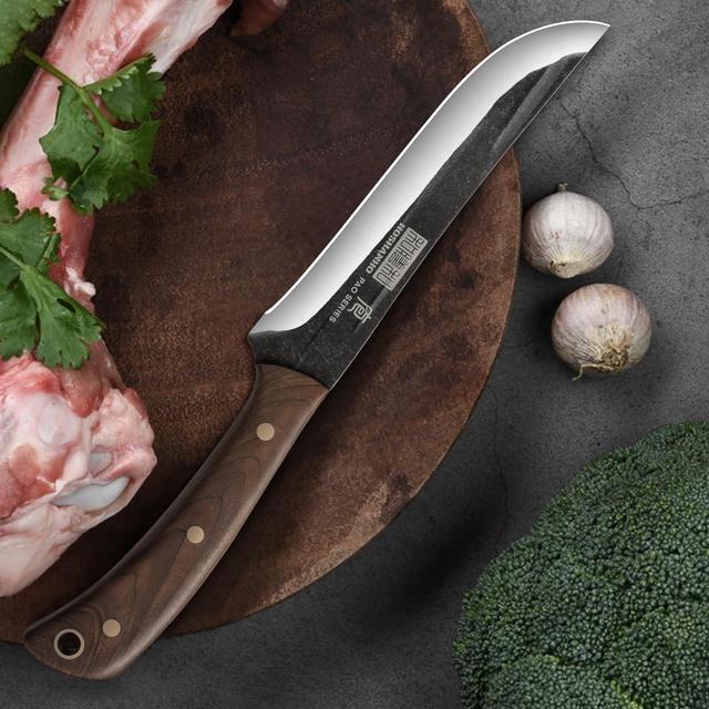 Alt view image 7 of 7 - HOSHANHO Butcher Knife Set, 3-Piece Super Sharp Hand Forged Set, Includes Fillet, Dividing & Paring Knives, Upgraded High Carbon Stainless Steel Meat Cutting Set for Home & Outdoor