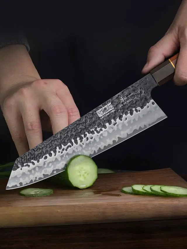 Alt view image 5 of 7 - HOSHANHO 9 Inch Kiritsuke Chef Knife, Japanese Hand Forged 7 Layers VG-10 Steel Kitchen Knife, Professional Gyuto Chef's Knife with Ergonomic Rosewood Handle