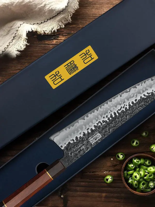 Alt view image 7 of 7 - HOSHANHO 9 Inch Kiritsuke Chef Knife, Japanese Hand Forged 7 Layers VG-10 Steel Kitchen Knife, Professional Gyuto Chef's Knife with Ergonomic Rosewood Handle