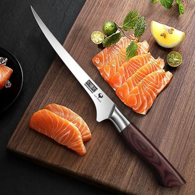 Alt view image 7 of 7 - HOSHANHO Fillet Knife 7 Inch, Professional High Carbon Stainless Steel Boning Knife for Meat, Ultra Sharp Japanese Fish Fillet Knife with Ergonomic Wood Handle