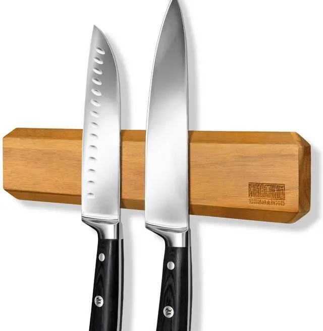 Alt view image 7 of 7 - HOSHANHO Magnetic Knife Holder for Wall 16 inch, Acacia Wood Magnetic Knife Strips, Knife Magnetic Strips Knife Bar for Art Supply Organizer & Tool Holder
