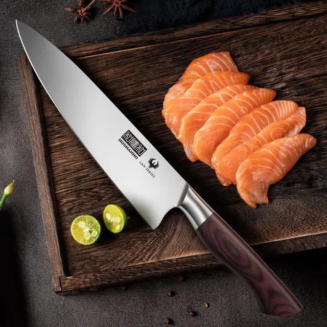 Alt view image 5 of 7 - HOSHANHO 8 Inch Chef Knife for Cooking, Super Sharp High Carbon Stainless Steel Kitchen Knife, Professional Japanese Knife with Durable Wood Handle
