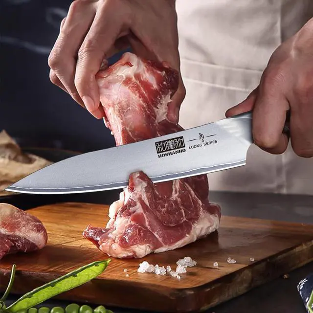 Alt view image 5 of 7 - HOSHANHO 6 Inch Kitchen Knife, Ultra Sharp Japanese AUS-10 Stainless Steel Chef Knife, Multipurpose Kitchen Utility Knife with Ergonomic Pakkawood Handle