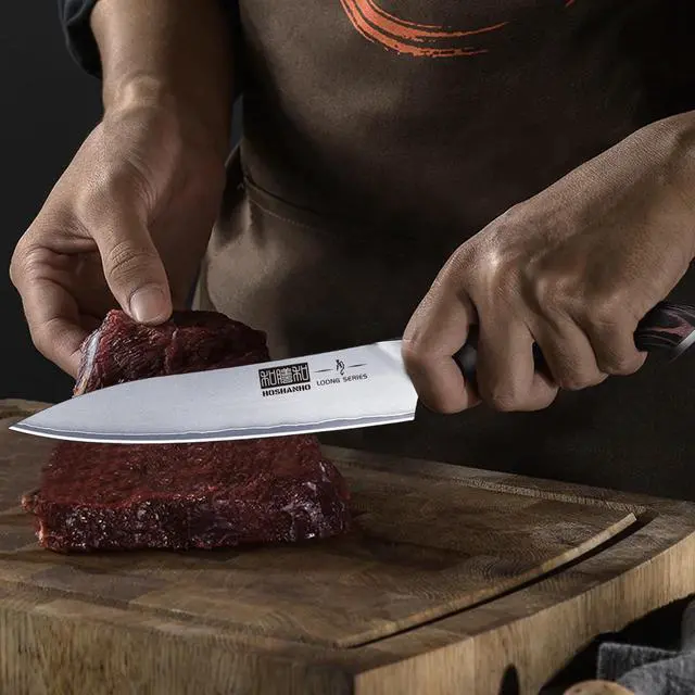 Alt view image 7 of 7 - HOSHANHO 6 Inch Kitchen Knife, Ultra Sharp Japanese AUS-10 Stainless Steel Chef Knife, Multipurpose Kitchen Utility Knife with Ergonomic Pakkawood Handle