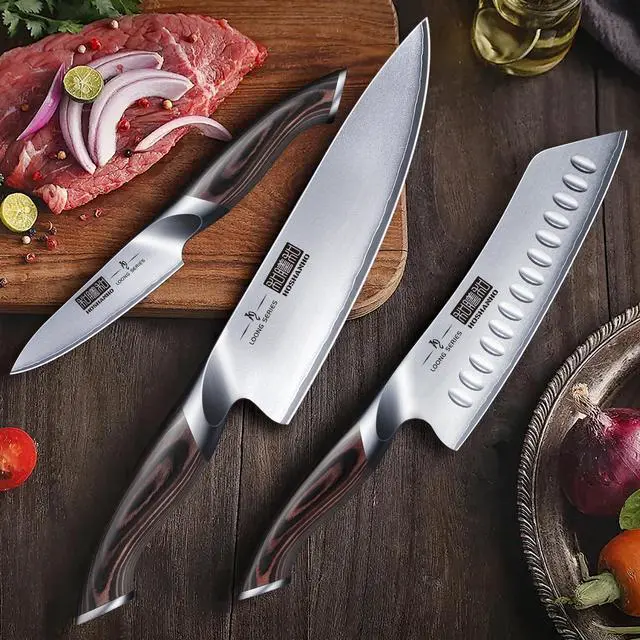 Alt view image 7 of 7 - HOSHANHO 5 Pieces Knife Set, Japanese High Carbon Stainless Steel Kitchen Knife Sets, Professional Ultra Sharp Chef Knives Set with Ergonomic Pakkawood Handle