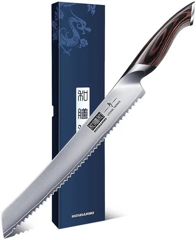 Main image of HOSHANHO Bread Knife 10 inch, Japanese High Carbon Stainless Steel Serrated Bread Knives, Professional Bread Cutting Knife for Homemade Bread