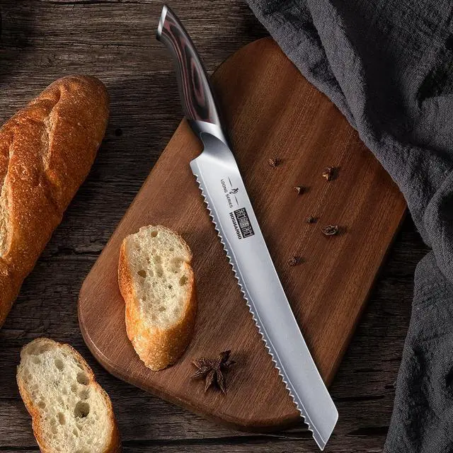 Alt view image 6 of 7 - HOSHANHO Bread Knife 10 inch, Japanese High Carbon Stainless Steel Serrated Bread Knives, Professional Bread Cutting Knife for Homemade Bread