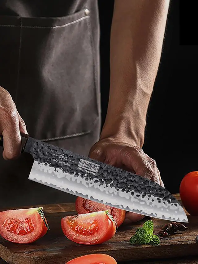Alt view image 6 of 7 - HOSHANHO 3 Pieces Knife Set, Professional High Carbon Steel Kitchen Knives Set, Ultra Sharp Japanese Chef Knife Set with Ergonomic Handle & Gift Box