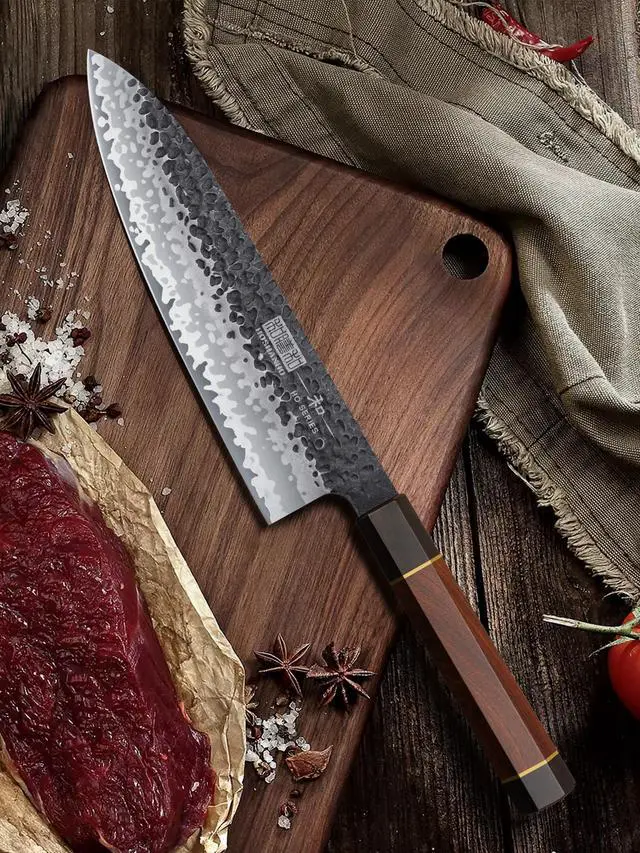 Alt view image 7 of 7 - HOSHANHO 3 Pieces Knife Set, Professional High Carbon Steel Kitchen Knives Set, Ultra Sharp Japanese Chef Knife Set with Ergonomic Handle & Gift Box