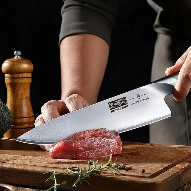 Alt view image 7 of 7 - HOSHANHO 6-Piece Japanese Steel Knife Set with Magnetic Block & Pakkawood Handle
