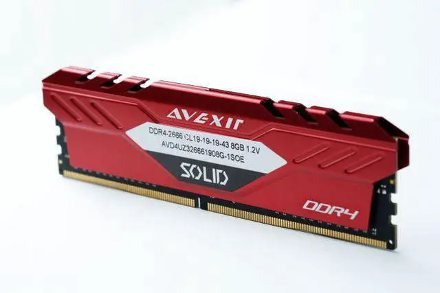 Alt view image 3 of 4 - Avexir DDR4 8GB (1x8GB) 3200MHz (PC4-25600) 288-pin CL22 1.2V UDIMM Desktop Memory Module RAM SOLID RED