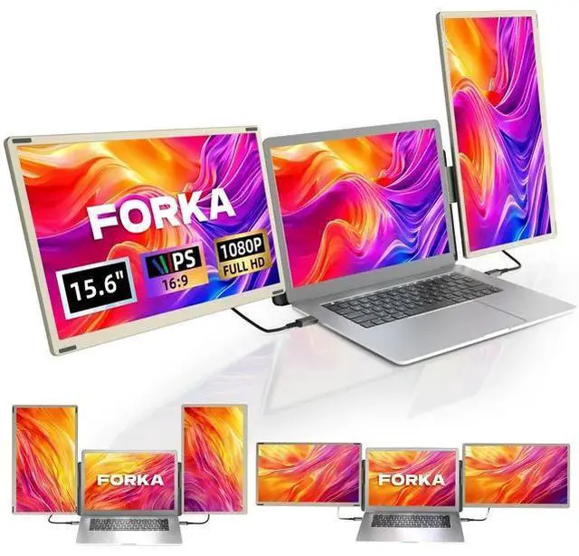 Main image of FORKA Laptop Screen Extender Monitor - 15.6" Triple Portable IPS FHD 1080P, Type-C/HDMI, Compatible with Windows & Mac