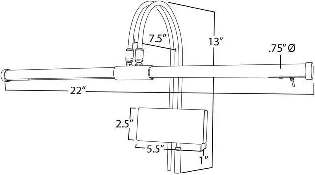 Alt view image 2 of 7 - Cocoweb 22" LED Grand Piano Light with Black and Brass Accents. Full Range Dimmer, LED Light, Adjustable Shades and Height