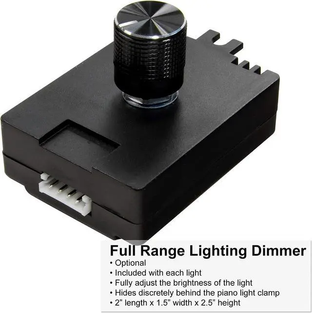 Alt view image 6 of 7 - Cocoweb 22" LED Grand Piano Light with Black and Brass Accents. Full Range Dimmer, LED Light, Adjustable Shades and Height