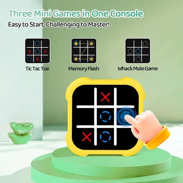 Alt view image 2 of 7 - Electronic Tic Tac Toe Game - Electronic Puzzles Portable Handheld Games, 3-in-1 Tic Tac Toe Bolt Game Travel Tic Tac Toys for Educational Memory Growth, Infinite Tic-Tac-Toe Board Games for Ages 3+