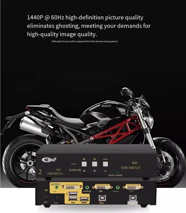 Alt view image 4 of 6 - DVI switcher, 2-in-1-out, KVM switcher, high-definition computer switcher, industrial switcher, CCL-92D