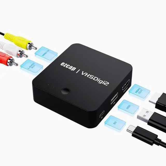 Alt view image 2 of 6 - ezcap181 AV recording box enables one-click transcription of VHS tapes to MP4 CVBS analog video recording box