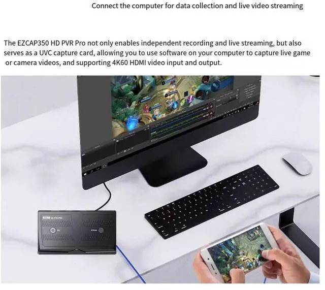 Alt view image 5 of 6 - ezcap350HDMI video recording, capture and live streaming box, high-definition recording box, live streaming box capture card