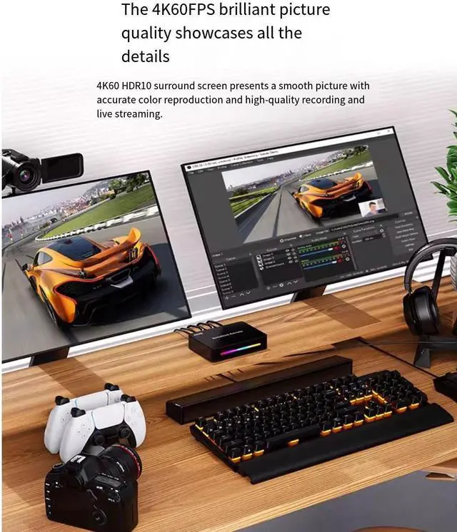 Alt view image 2 of 7 - ezcap360 True 4K60 live streaming capture card is suitable for ps5/xbox console games, Ipad cameras, single-lens reflex cameras, and live streaming of conferences