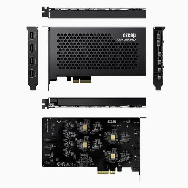 Alt view image 4 of 7 - ezcap335 True four-channel ultra-clear video capture card 4K PCIe HDMI capture live streaming card